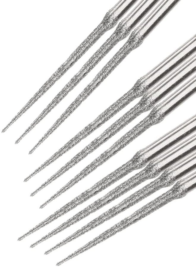 Luo ke 10pcs 3mm Shank Diamond Grinding Head Burr Punch Needle Drilling Bits Small Long Cone 1mm for Rotary Tools Includes Dremel - Image 2