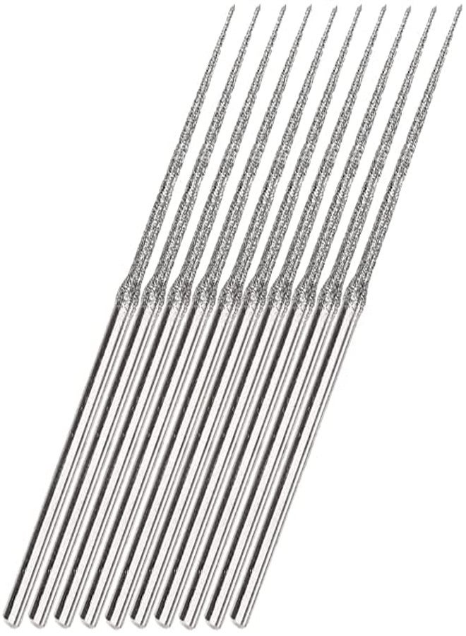Luo ke 10pcs 3mm Shank Diamond Grinding Head Burr Punch Needle Drilling Bits Small Long Cone 1mm for Rotary Tools Includes Dremel - Image 1