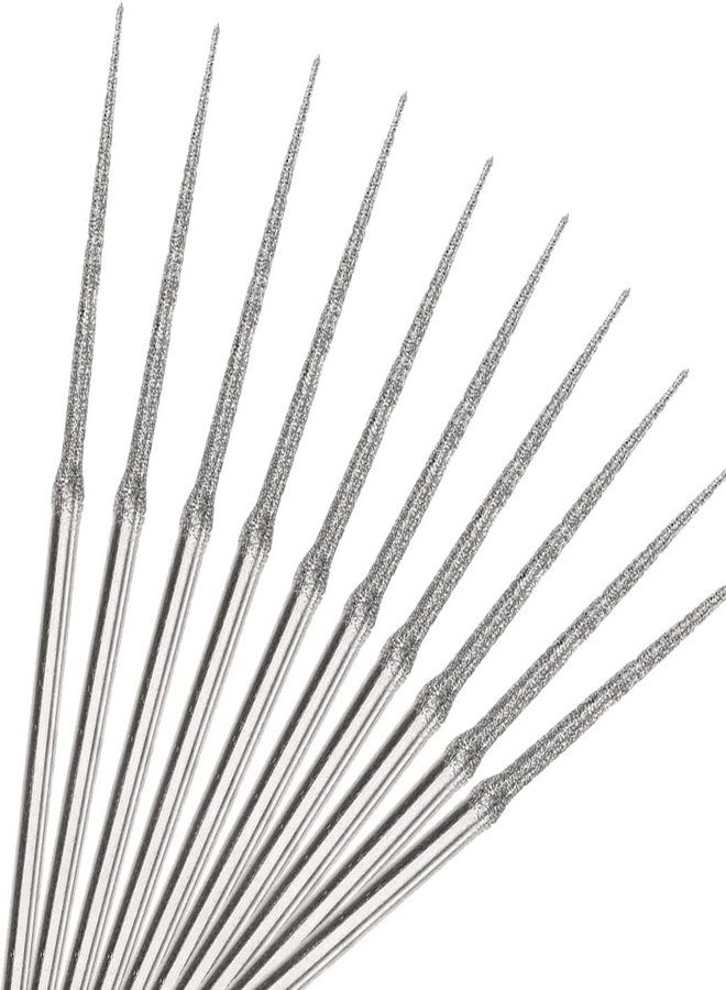 Luo ke 10pcs 3mm Shank Diamond Grinding Head Burr Punch Needle Drilling Bits Small Long Cone 1mm for Rotary Tools Includes Dremel - Image 4