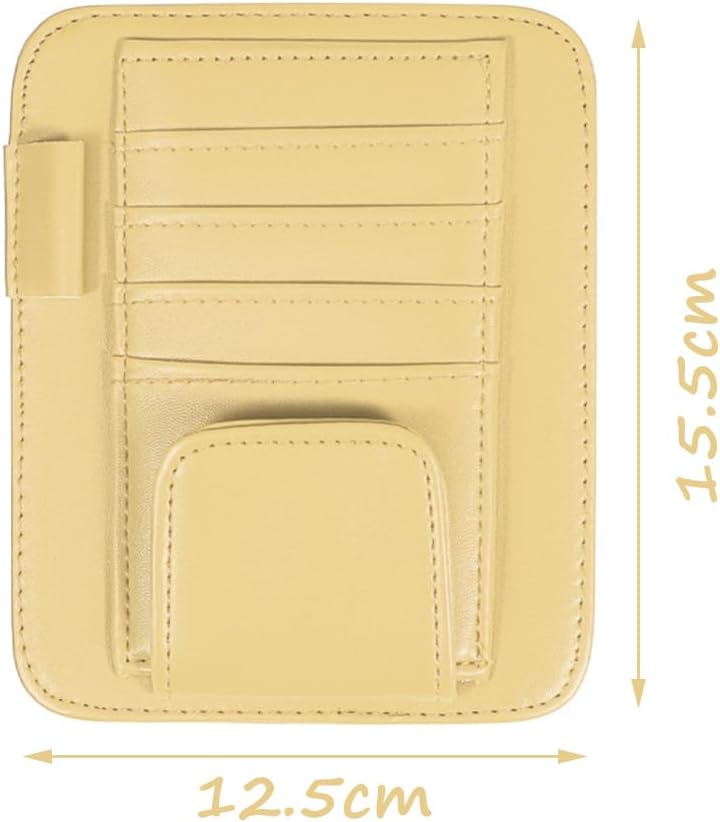 Beige Sun Visor Organizer With Multi Pocket Storage For Infiniti Q30 2016 2020 - Image 3