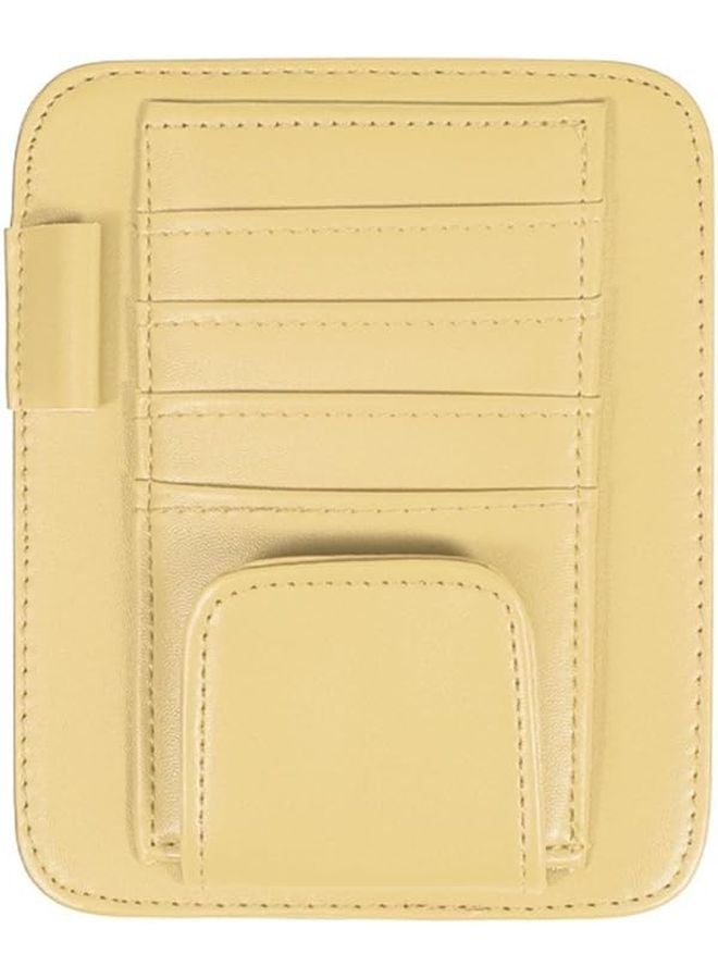 Beige Sun Visor Organizer With Multi Pocket Storage For Infiniti Q30 2016 2020 - Image 1