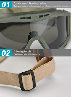 DUNISO Tactical Safety Goggles，UV resistant goggles, adjustable and rotatable, suitable for mountaineering, cycling, and outdoor activities  - Image 5