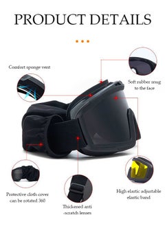 DUNISO Tactical Safety Goggles，UV resistant goggles, adjustable and rotatable, suitable for mountaineering, cycling, and outdoor activities  - Image 3