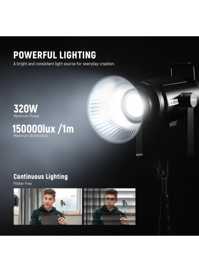 NEEWER CB300B Bi Color LED Monolight Professional Studio Video Light High Power Continuous Lighting Adjustable Color Temperature Bowens Mount for Photography Videography Content Creation - Image 2