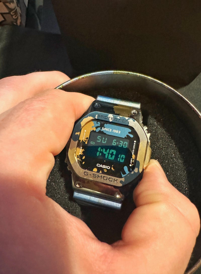 Casio G-Shock Watch - GM-5600SS-1DR Black Dial, Multicolor Band - Image 3