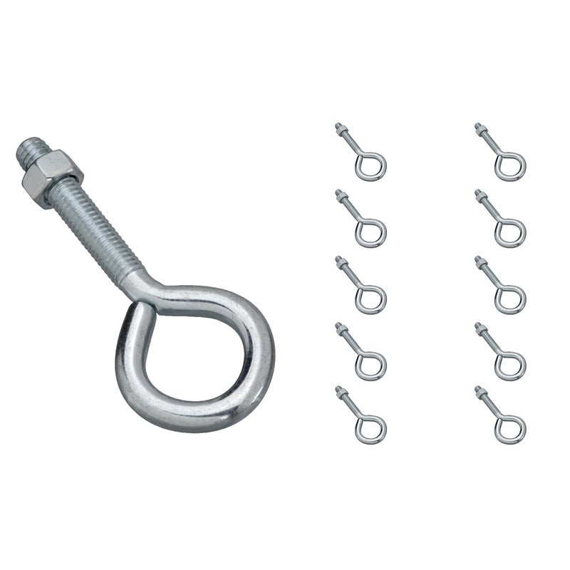 National Hardware N347-252 2160 Eye Bolt in Zinc plated, 10 pack,3/8" x 4" - Image 1