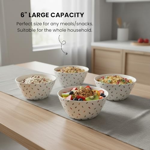 ilohaus Bamboo Bowl Set of 4 – 6-Inch, 20 oz Deep Cereal & Snack Bowls for Kids and Toddlers – BPA-Free, Dishwasher Safe, Lightweight Alternative to Plastic or Ceramic - Image 5