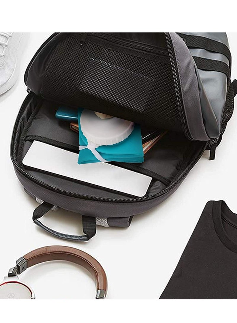 SYOSI زجاجات ماء قابلة للطي 2 عبوة خالية من BPA سيليكون مقاومة للتسرب قابلة لإعادة الاستخدام زجاجة ماء سفر خفيفة الوزن مقاومة للماء للرياضية والعمل والتخييم - Image 3