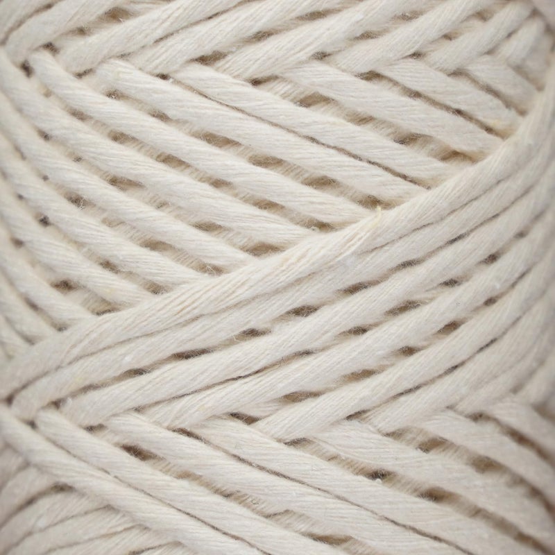 Makromecity  Single Strand Macrame Cord 3 Mm X 100 Yards (300 Feet) 3Mm Single Strand Natural Cotton Cord For Macrame Art & Crafts For Wall Hangings Recycled Cotton Cord Yarn Diy (Ecru  1 Skein) - Image 4