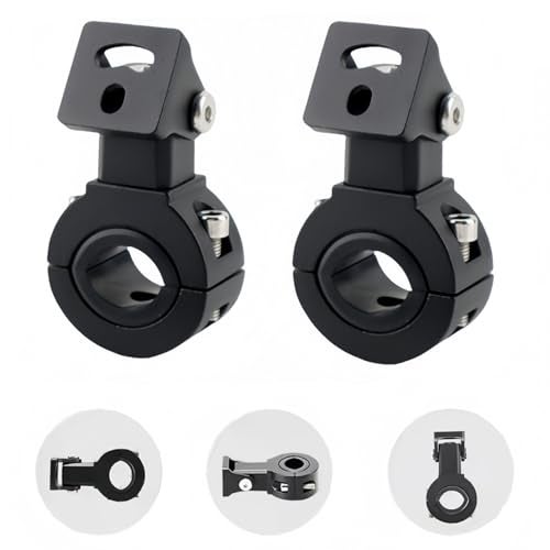 HQTS Motorcycle Spotlight Bracket, Light Bar Mounts for Driving Fog Lights, 360 Degree Adjustment Tube Clamp Mounting Bracket Fit 0.7"-1.25" ATV UTV Roll Bar (2 Pcs) - Image 1