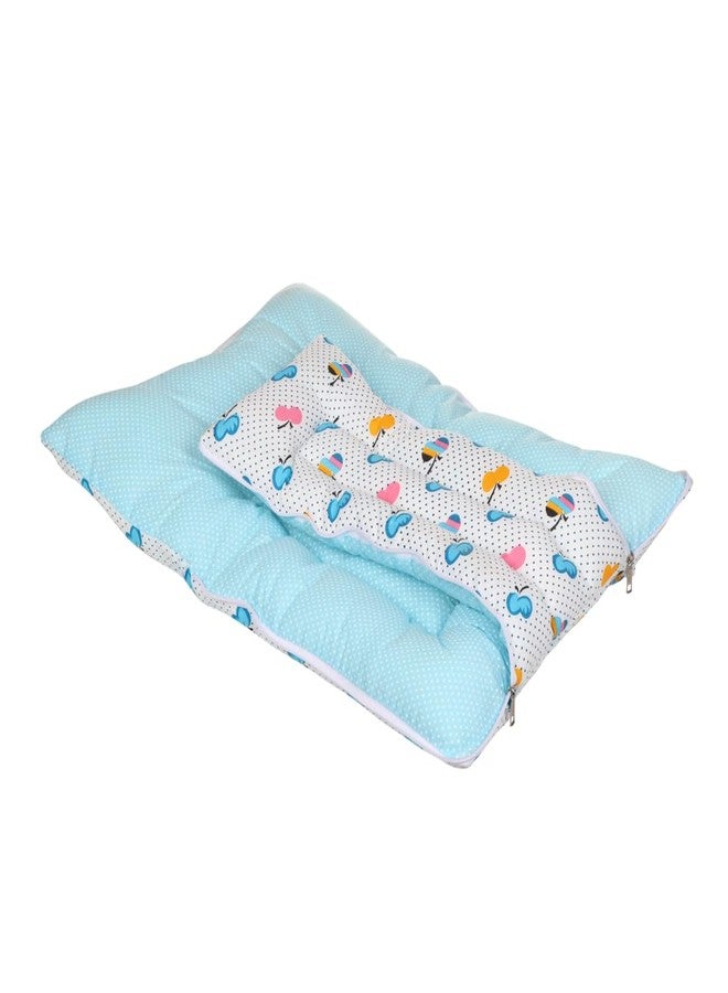 AMARDEEP Blue Baby Quilt & Sleeping Bag Cum Carry Bag - Soft, Cozy, Portable Baby Bedding for Newborns, Infants - 64x41 cm, Perfect for Travel, Stroller, and Sleeping Time - Image 4