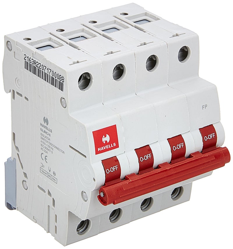 Havells DHMGIFPX063 PVC Plastic 63A FP Switch Disconnector Euro 2 (White) - Image 4