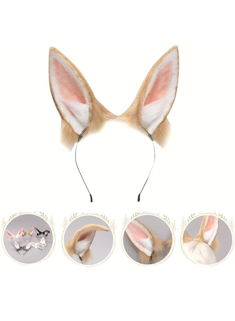 إسكدنيا Rabbit Ear Headband, Cute Bunny Ears Cosplay Headband Anime Animal Party Costume Accessories for Girls Boys - Image 5