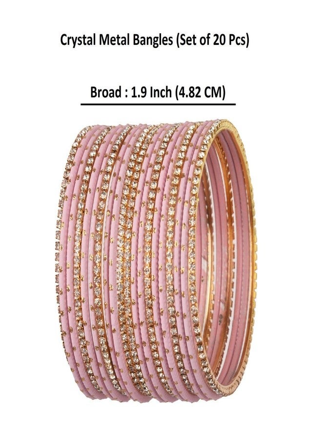 Efulgenz Bangles Set for Women Indian Jewelry Indian Bangle Set Rhinestone CZ Plain Metal Bracelet Bangle Jewelry for Women - Image 5