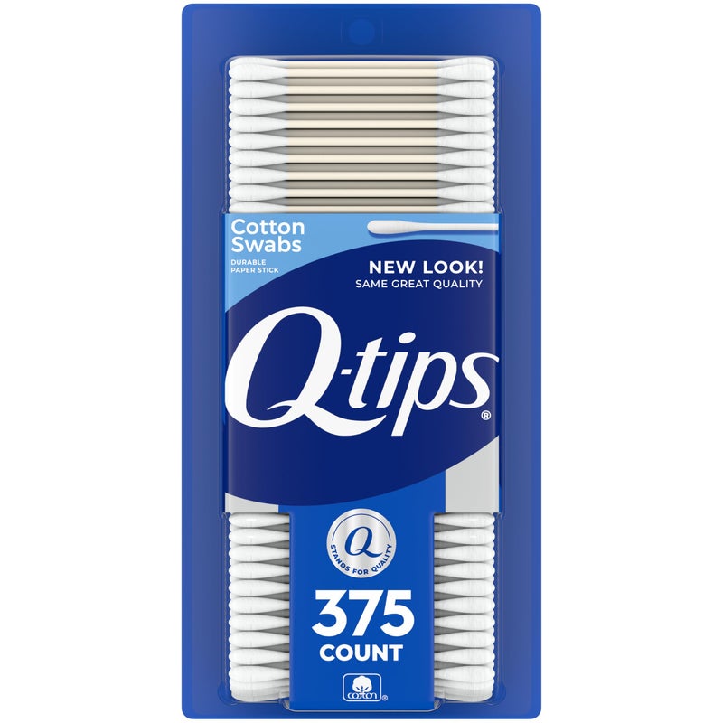 Q-tips Cotton Swabs For Hygiene and Beauty Care Original Cotton Swab Made With 100% Cotton 375 Count - Image 1