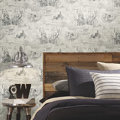 RoomMates RMK12354PL Harry Potter Map Taupe Peel and Stick Wallpaper