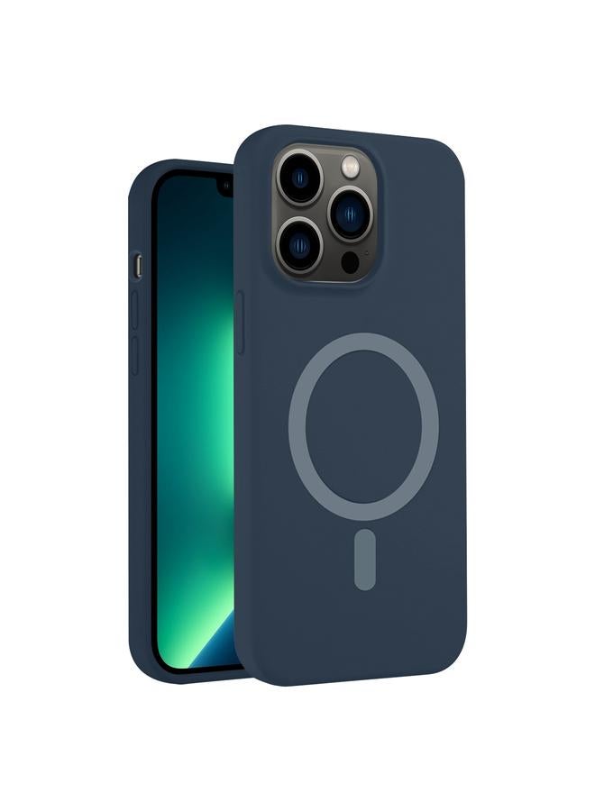 زبون جراب لهاتف iPhone 13 Pro Max مصنوع من السيليكون السائل بلون نقي مع غطاء MagSafe - Image 1