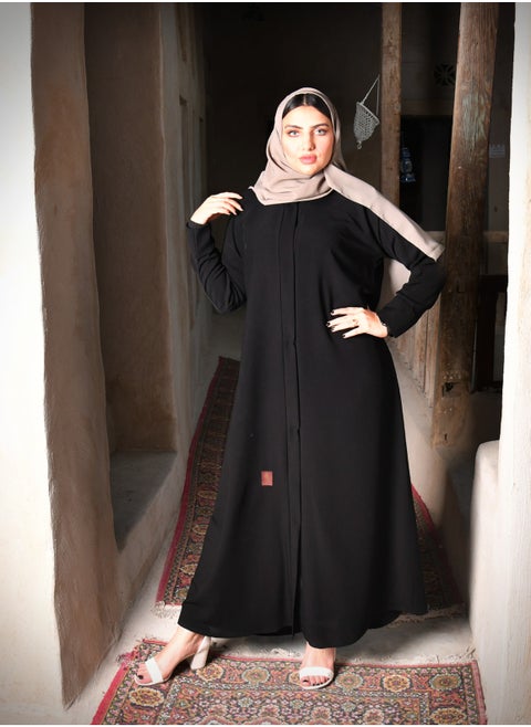 عباية سوداء سادة بكم ضيق