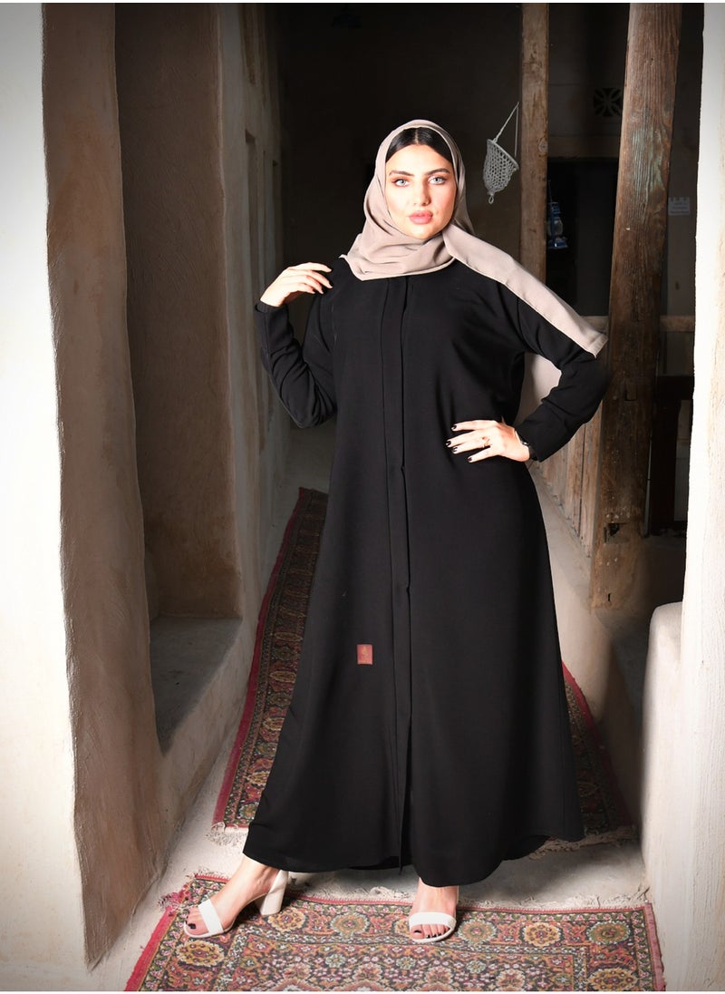 عباية سوداء سادة بكم ضيق