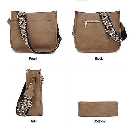 Caitina Crossbody Bag For Women Vegan Leather Hobo Handbag Designer Crossbody Purses Bucket Bag For Women with 2PCS Adjustable Strap(Tuyellow) - Image 2