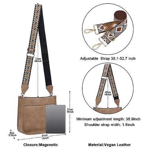 Caitina Crossbody Bag For Women Vegan Leather Hobo Handbag Designer Crossbody Purses Bucket Bag For Women with 2PCS Adjustable Strap(Tuyellow) - Image 4