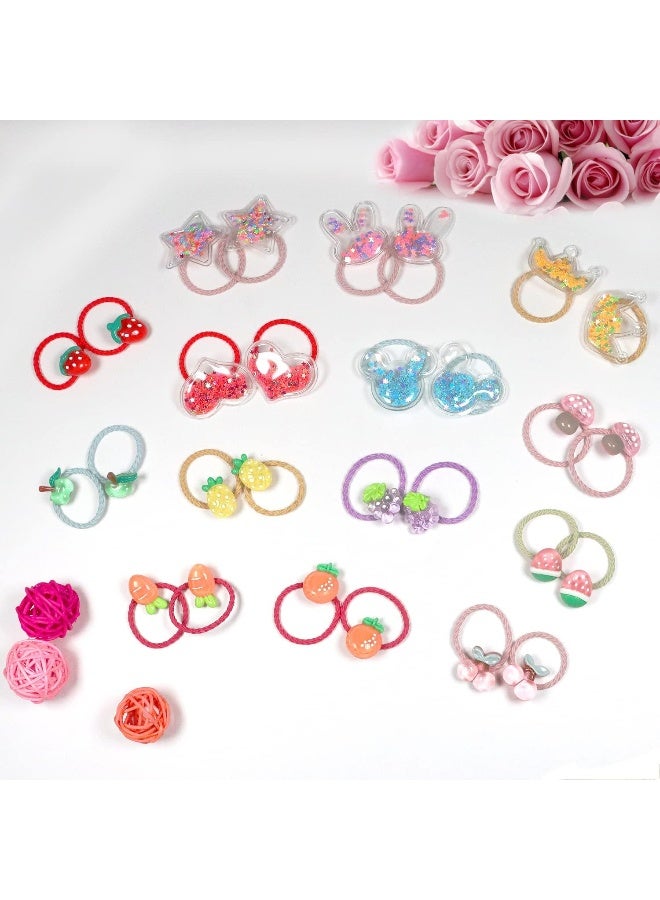 WillingTee 120pcs (60 pairs) Mix Colors Girl's Elastic Hair Ties Soft Rubber Bands Hair Bands Holders Pigtails Hair Accessories for Girls Infants Toddlers Kids Teens and Children - Image 3