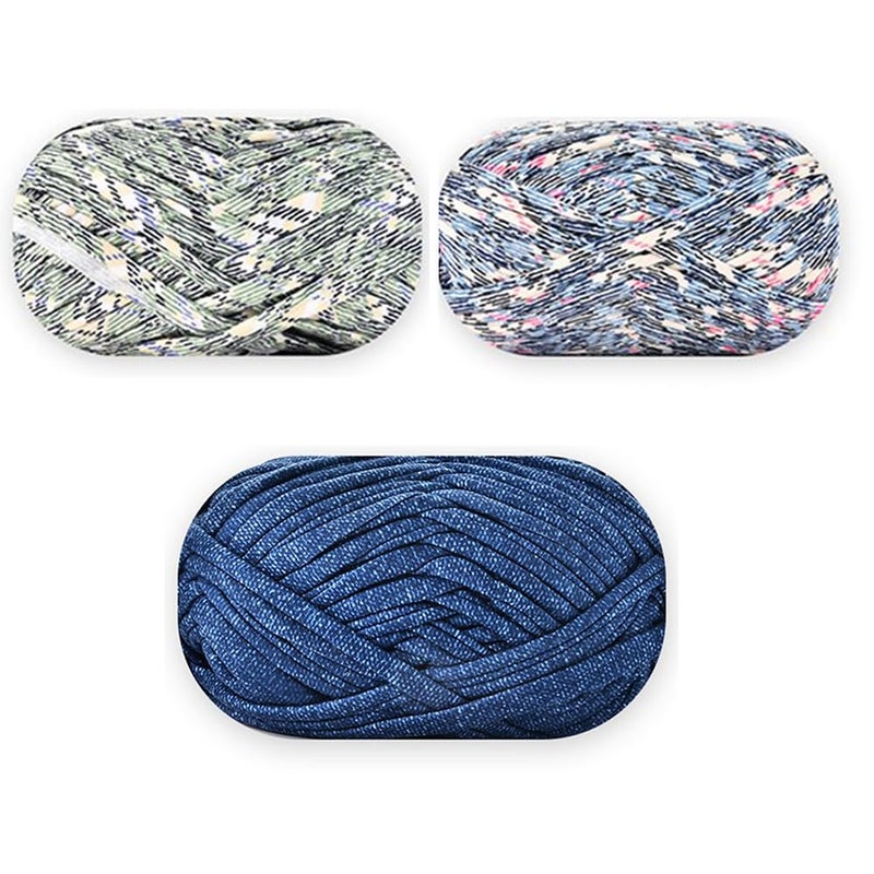 iSuperb 3 Pack Knitting Yarn Colorful Cloth TShirt Yarn Fabric Crochet Cloth for DIY Knitted Art Basket Bag  300g