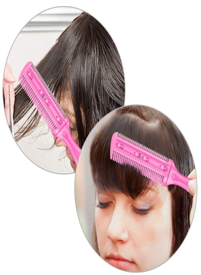 Maitys 3 Pieces Hair Cutting Comb Set with 10 Razors, Double Edge Razor, Thinning Comb for Slim Haircuts (Green, Purple, Pink) - Image 4