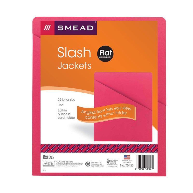 Smead Slash Jacket, Letter Size, Red, 25 per Pack (75433) - Image 4