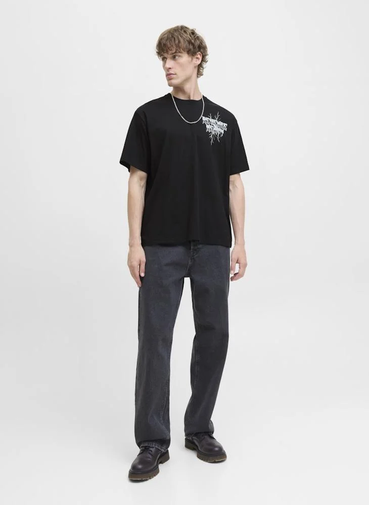 JACK & JONES Graphic Print Regular Fit Neck T-Shirt