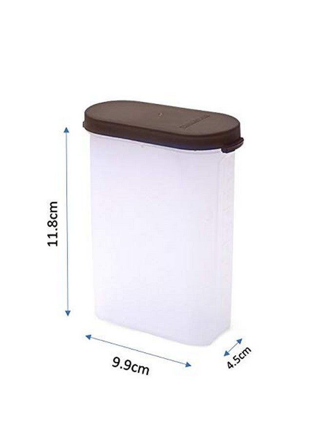Mahaware Modular Mini Oval Plastic Kitchen Container Set, 275ml, Set of 12, Brown - Image 5