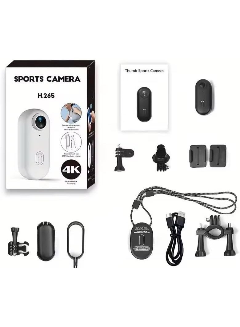 4K Mini Action Camera WiFi Magnetic Wearable Body Cam, 1080P Thumb Camera H.265, 30M Waterproof Helmet Camera with Clip, Hands-Free POV Sports Camera for Cycling, Motorcycle, Vlogging Thumb-Sized Magnetic Action Cam with 30m Waterproof, 360° Clip, 150-Min Battery, Wi-Fi, Hands-Free POV Recording - Image 3
