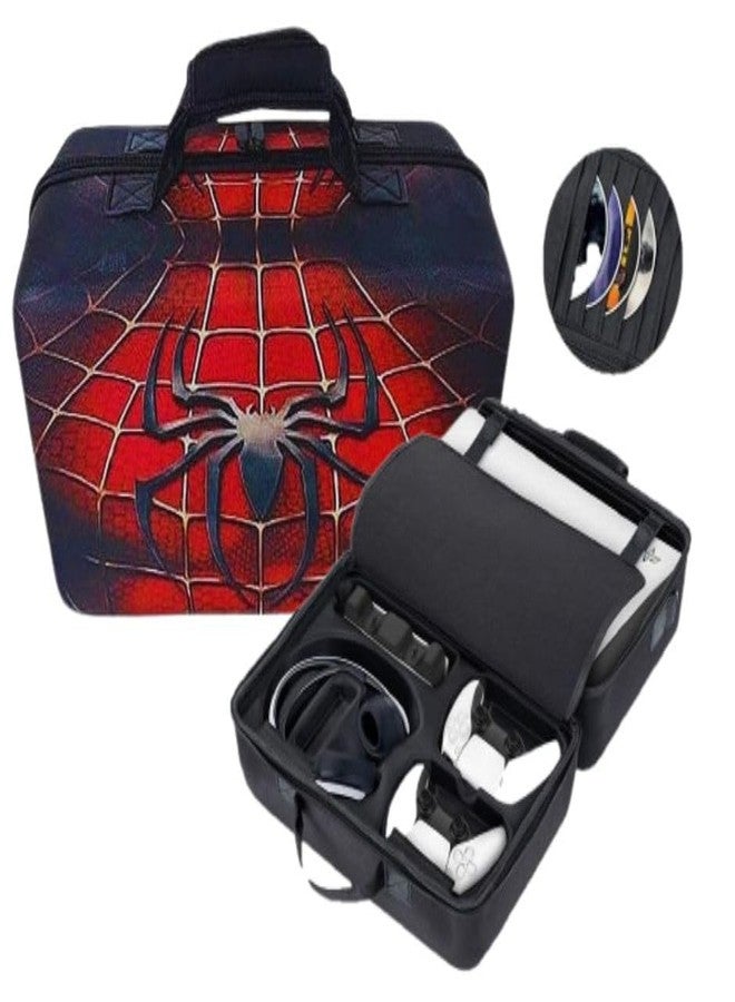 TMG Case Compatible for PS5,Console Carrying Travel Case Protective Storage Bag Fits for PS5 Controllers,Game Discs,Charger&Accessories-SPIDER-M-A-N - Image 1