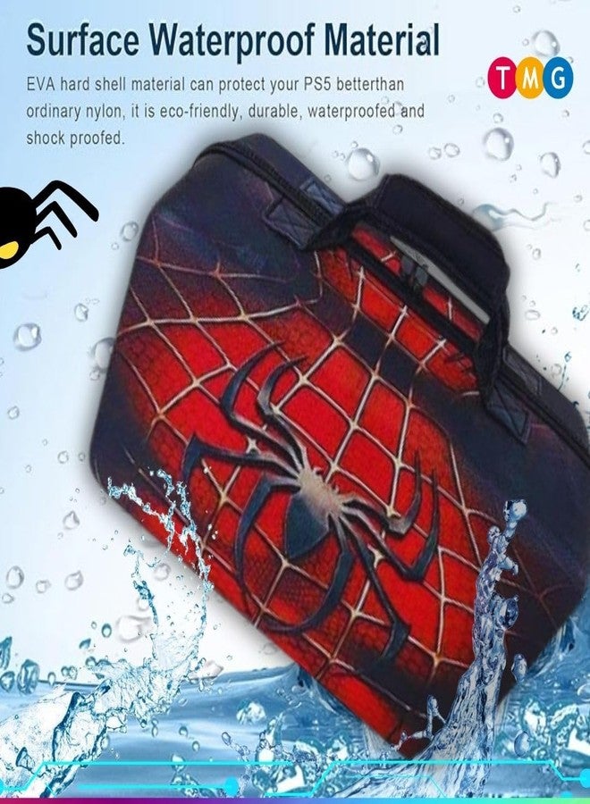 TMG Case Compatible for PS5,Console Carrying Travel Case Protective Storage Bag Fits for PS5 Controllers,Game Discs,Charger&Accessories-SPIDER-M-A-N - Image 4