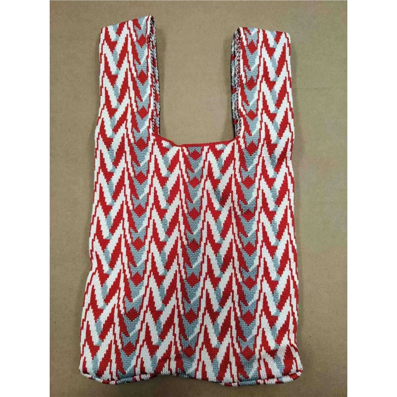 2025 Xipu Special Festive Wedding Gift Bag Special Hand Bag Vest Bag Sweet and Festive Knitted Bag 90g red rice gray-houndstooth