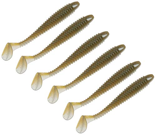 Strike King Rage Swimmer Fishing Lure, Soft Plastic Paddletail Minnow, Sleek Nose Cone, Softly Ribbed Body, Thin Tail - Image 1