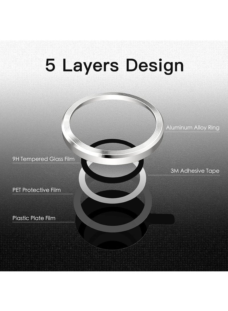 Captaintech Pow Camera Lens Protector for iPhone 15 Pro 6.1-Inch and iPhone 15 Pro Max 6.7-Inch 9H Tempered Glass Metal Individual Ring Cover HD Clear - Image 3