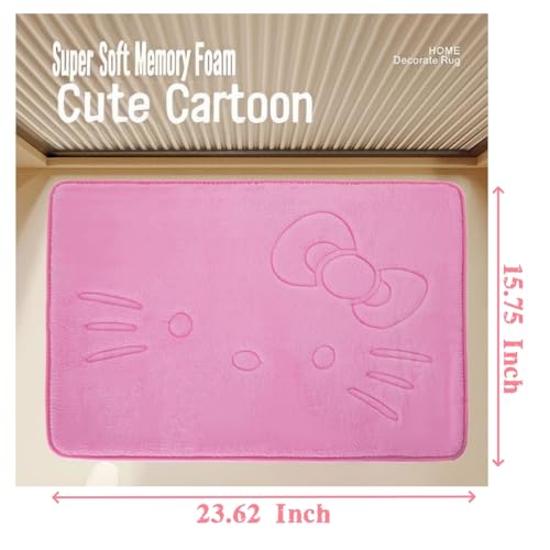 Stay Young Cute Cartoon Pink Area Rugs for Bedroom Living Room Bathroom Rugs Bath Mat Door Mat Super Soft Memory Foam Design Non Slip and Absorbent 15.75 x 23.62 Inch - Image 2