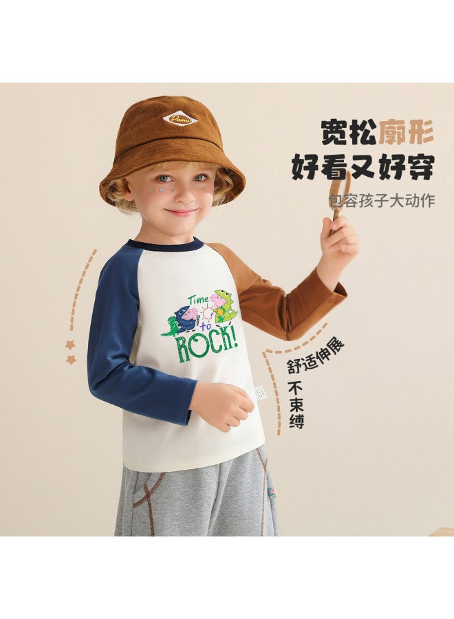 peppa Pig Spring Boys' Soft Cotton Comfortable Long-sleeve T-shirt - Versatile & Skin-friendly Toddler Tee - Image 4