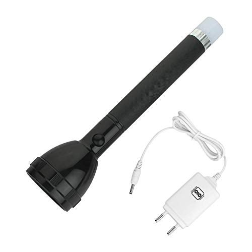 Care4 Care 4 9050 High Power Long Life Flashlight - Rechargeable and Two Bulb LED Torch Emergency Light (Black) - Image 1
