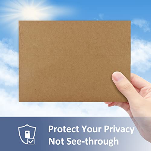 ValBox A4 Photo Envelopes 100 Qty 4 x 6 Brown Kraft Paper Envelopes Self Seal for 4x6 Cards, Photos, Weddings, Invitations, Baby Shower, 4.25 x 6.25 Inches (A4) - Image 3