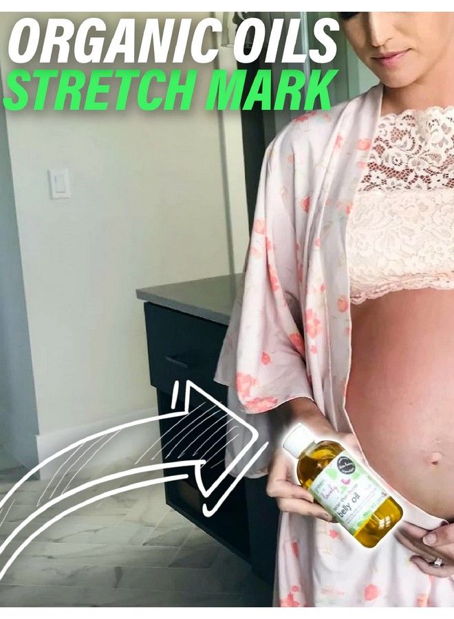 Green + Lovely زيت بطن أفضل من الزبدة لمنع علامات التمدد أثناء الحمل كريم علامات التمدد ضروري للحمل أساسي للحمل معزز بفيتامين E للبشرة 9 أونصة سائلة جوز الهند الجزيرة - Image 4