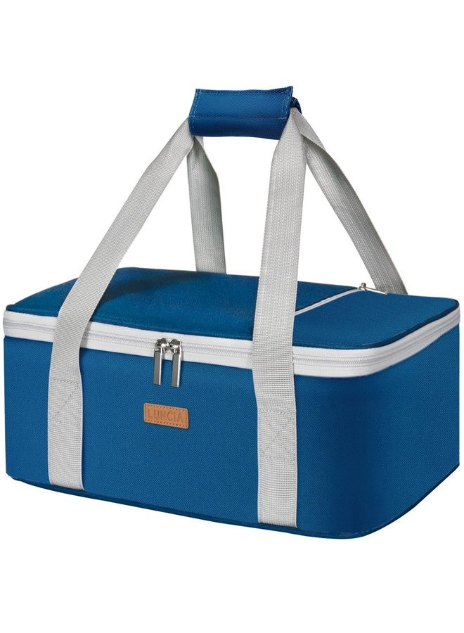 LUNCIA Insulated Casserole Carrier for Hot or Cold Food, Lasagna Lugger Tote for Potluck Parties/Picnic/Cookouts, Fits 9"×13" Baking Dish, Pure Blue - Image 1