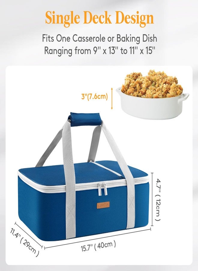 LUNCIA Insulated Casserole Carrier for Hot or Cold Food, Lasagna Lugger Tote for Potluck Parties/Picnic/Cookouts, Fits 9"×13" Baking Dish, Pure Blue - Image 2