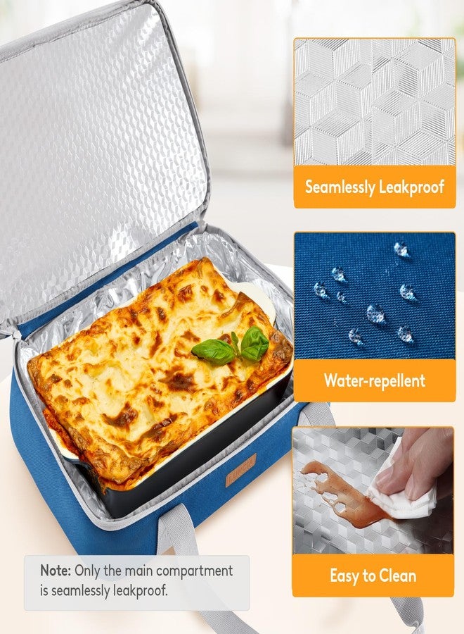 LUNCIA Insulated Casserole Carrier for Hot or Cold Food, Lasagna Lugger Tote for Potluck Parties/Picnic/Cookouts, Fits 9"×13" Baking Dish, Pure Blue - Image 4