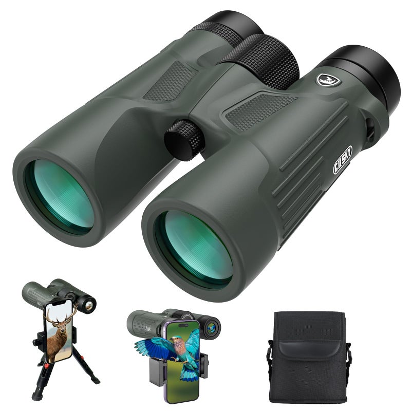 Gosky 10X42 HD Binoculars for Adults with Phone Adapter, High Power Binoculars with BAK4 Prism and FMC Lens, Waterproof Binocularâ€‚for Bird Watching Hunting Traveling Outdoor Sports - Image 1