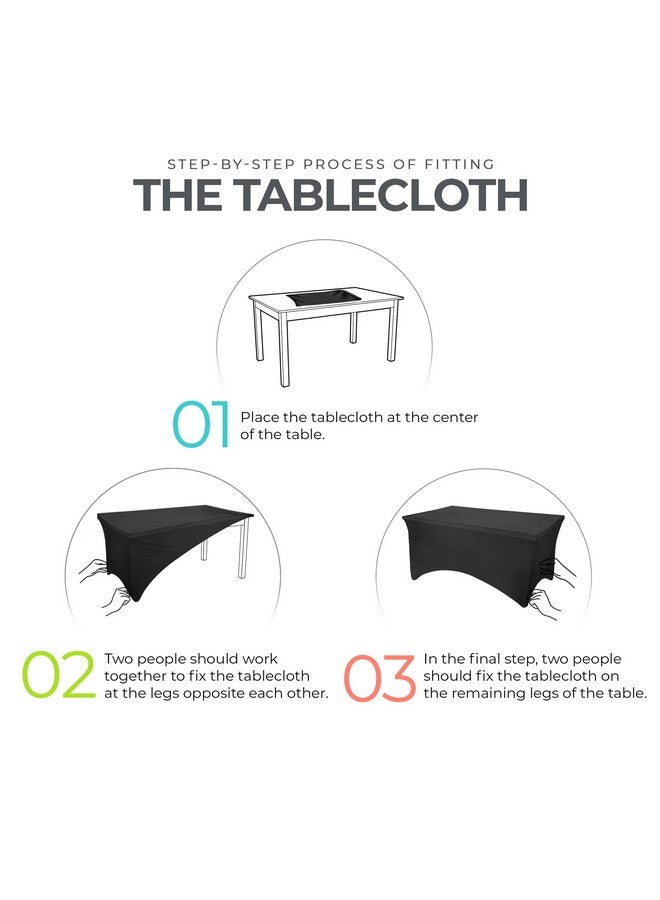 Utopia Kitchen Spandex Tablecloth 2 Pack [8FT, Royal Blue] Tight, Fitted, Washable and Wrinkle Resistant Stretch Table Cloth Rectangle Cover for Trade Show, Weddings & Parties [96Lx30Wx30H Inch] - Image 3