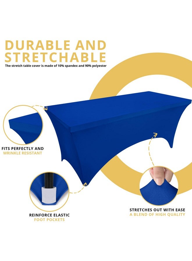 Utopia Kitchen Spandex Tablecloth 2 Pack [8FT, Royal Blue] Tight, Fitted, Washable and Wrinkle Resistant Stretch Table Cloth Rectangle Cover for Trade Show, Weddings & Parties [96Lx30Wx30H Inch] - Image 5