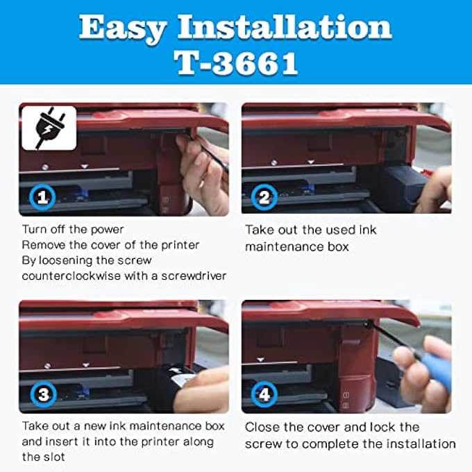 E-3661 INK MAINTENANCE BOX FOR EPSON T3661 OR C13T366100, SUITABLE FOR XP-8500 XP-8505 XP-8600 XP-8605 XP-15000 XP-6000, XP-6001 XP-6005 XP-6100 XP-6105 XP-970 PRINTER (1 PACKWITH CHIP) - Image 3