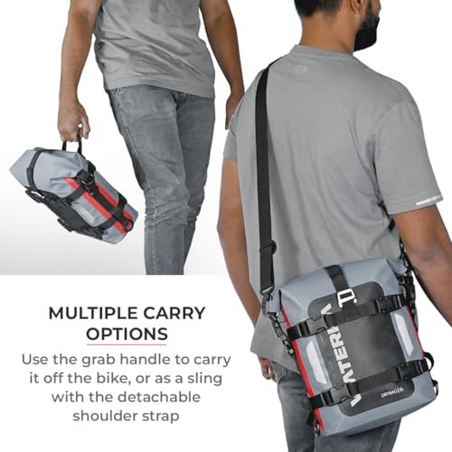 ViaTerra Waterproof Motorcycle Tail Bag 8L – Compact Rear Seat Tool Bag, Universal Fit Dry Bag for Motorbike, Small Luggage for Commuting, Dual Sport & Adventure Riding - Image 5